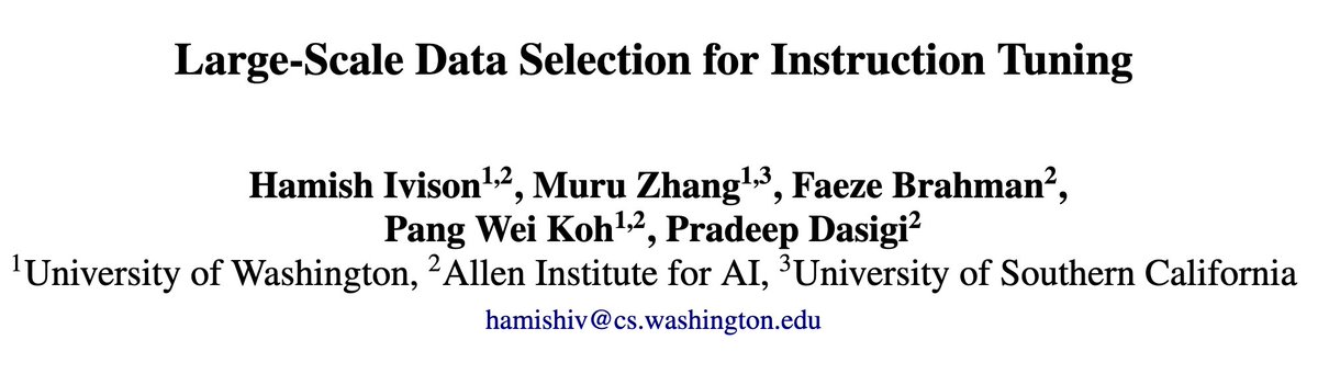 How well do data-selection methods work for instruction-tuning at scale?

Turns out, when you look at large, varied data pools, lots of recent methods lag behind simple baselines, and a simple embedding-based method (RDS) does best!

More below ⬇️ (1/8)