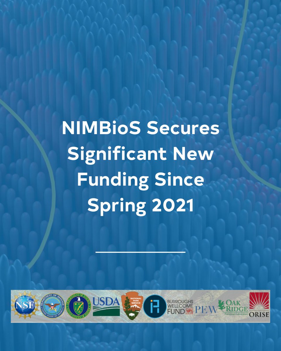 NIMBioS (@nimbios) on Twitter photo Since the spring of 2021, NIMBioS has secured over $8.5 million in new funding, building on the many ongoing multi-year projects already funded before 2021. This impressive growth does not include the $18 million brought in by <a href="/NSF_APPEXCenter/">NSF APPEX Center</a>, our sister institute! Since the spring of 2021, NIMBioS has secured over $8.5 million in new funding, building on the many ongoing multi-year projects already funded before 2021. This impressive growth does not include the $18 million brought in by <a href="/NSF_APPEXCenter/">NSF APPEX Center</a>, our sister institute!