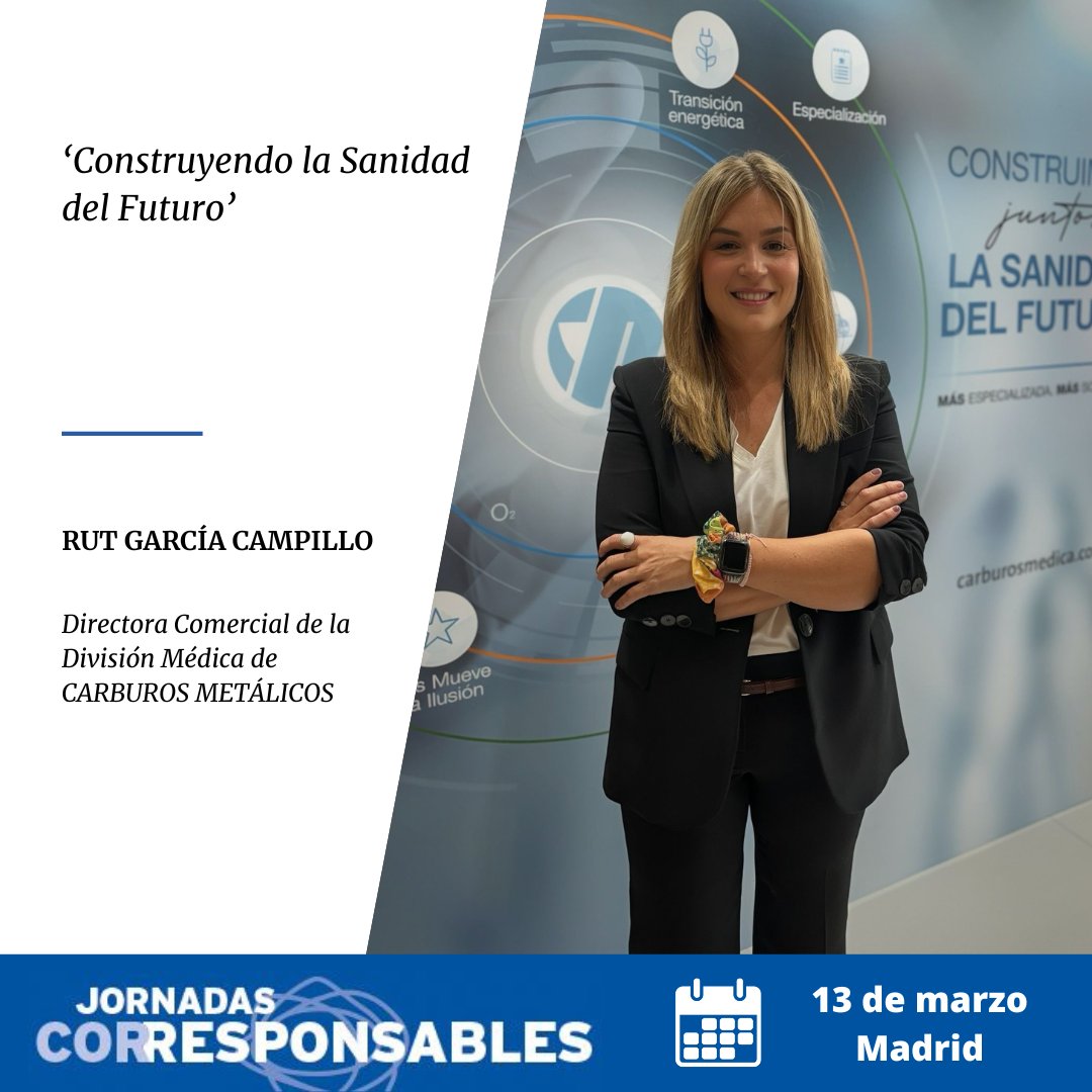 Corresponsables (@corresponsables) on Twitter photo ✅ RuT García Campillo, Directora Comercial de la División Médica de <a href="/Carburos/">Carburos Metálicos</a>, participará en las #JAnuario2025MAD del 13M con la ponencia 'Construyendo la #Sanidad del Futuro'.
Reserva tu plaza👉 bit.ly/JAnuario2025MAD
#JornadasCorresponsables ✅ RuT García Campillo, Directora Comercial de la División Médica de <a href="/Carburos/">Carburos Metálicos</a>, participará en las #JAnuario2025MAD del 13M con la ponencia 'Construyendo la #Sanidad del Futuro'.
Reserva tu plaza👉 bit.ly/JAnuario2025MAD
#JornadasCorresponsables