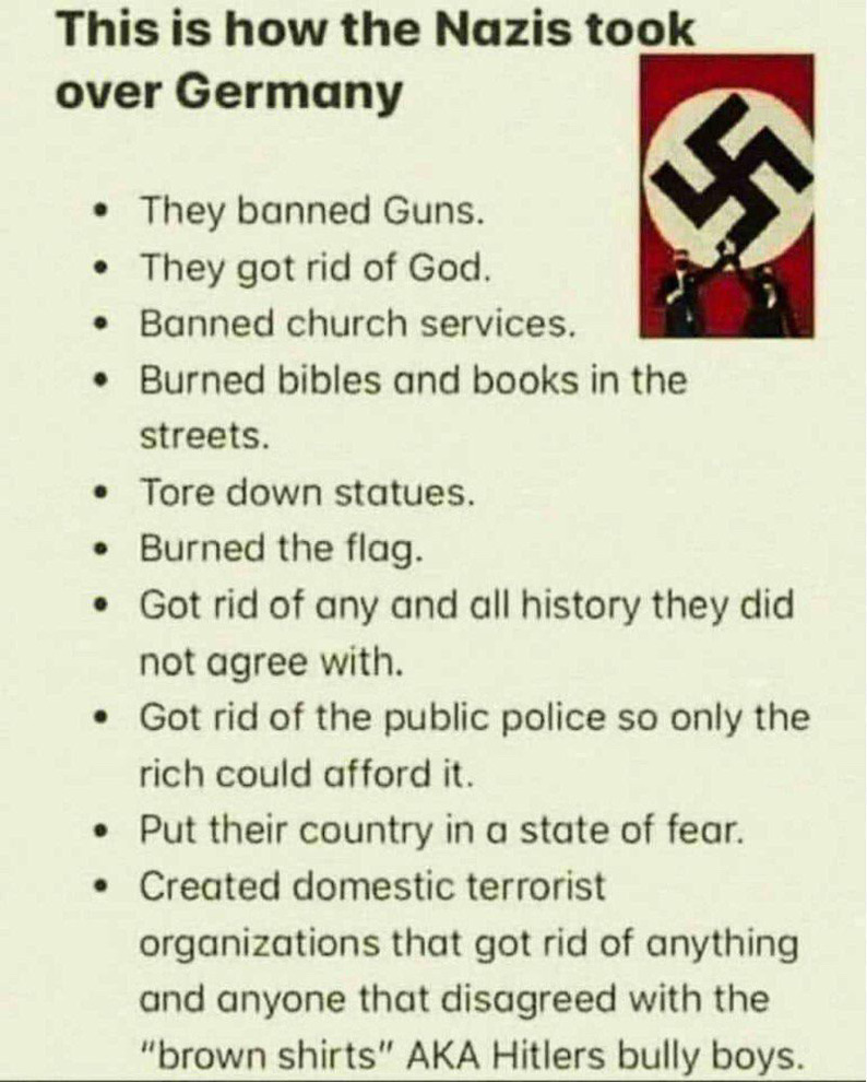 JohnMercer62573's tweet photo. Obama happened.
I walked away during his first term when I saw all of the damage he was inflicting on the country.  I have changed into a conservative independent. SInce then, the democrat party has devolved into, basically NAZIs.  
The democrats mimik the NAZIs on policy, in this case the "browshirts" are Antifa and BLM.
They want to: