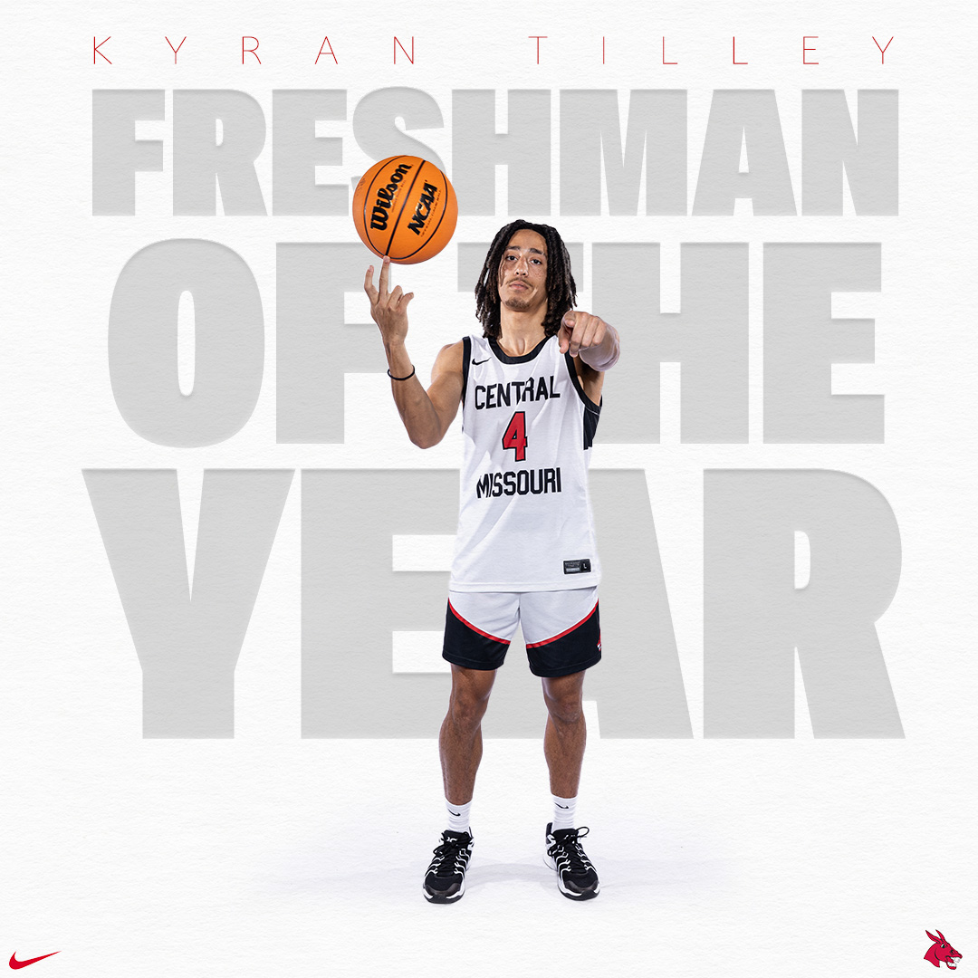 2025 <a href="/TheMIAA/">The MIAA</a> Freshman of the Year: 

Kyran Tilley, G - Louisville, Ky. 

Tilley averaged 10.4 points for the Mules scoring in double-figures 18 times this season! 

📝 | bit.ly/4buUzme

#teamUCM x #Family