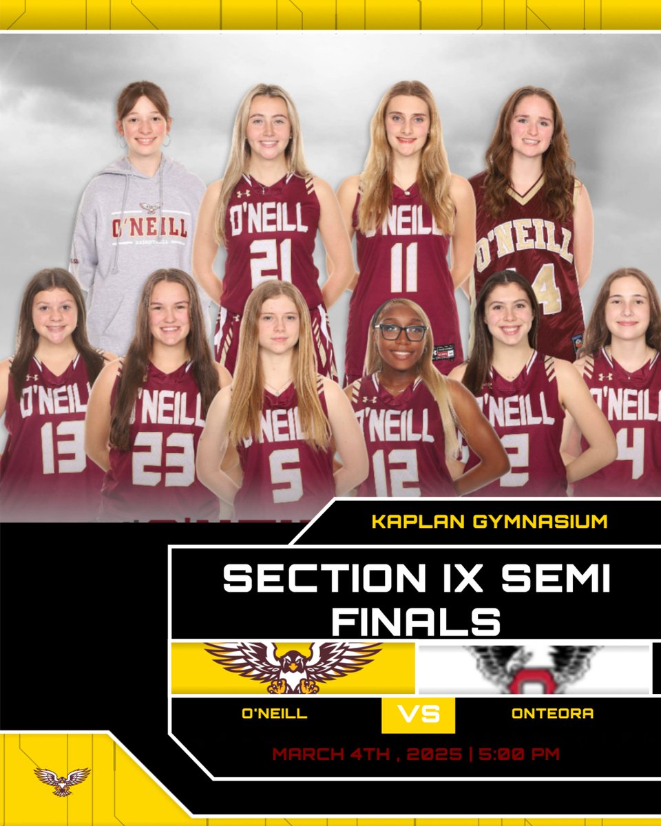 Girls host Onteora in the Section IX Semi-Finals today at Kaplan Gymnasium at O'Neill high school at 5pm.