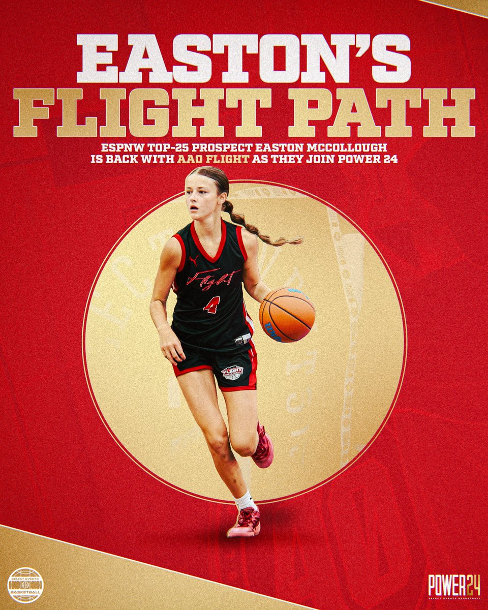 Select Events Basketball (@selecteventsbb) on Twitter photo We are excited to have ‘28 <a href="/FlightAAOGBB/">AAO Flight Girls Basketball</a> star Easton McCollough on Power 24 this year ✈️
<a href="/E_McCollough4/">Easton McCollough</a> We are excited to have ‘28 <a href="/FlightAAOGBB/">AAO Flight Girls Basketball</a> star Easton McCollough on Power 24 this year ✈️
<a href="/E_McCollough4/">Easton McCollough</a>