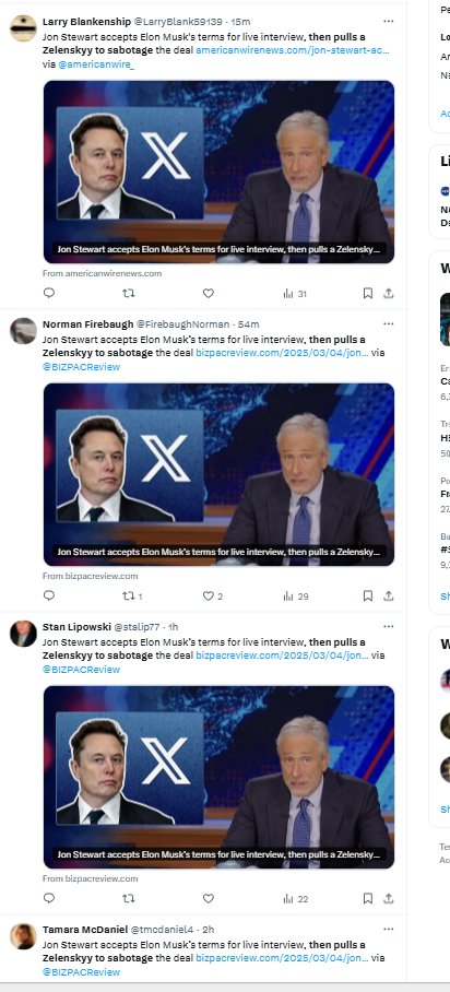 EaronnScot's tweet image. @elonmusk is such a coward that he paid bots to accuse Jon Stewart 😂

Search for &quot;pulls a Zelenskyy to sabotage the deal&quot;

Elon, Du feige Sau! 🐷

#ElonMusk #ChickenMusk