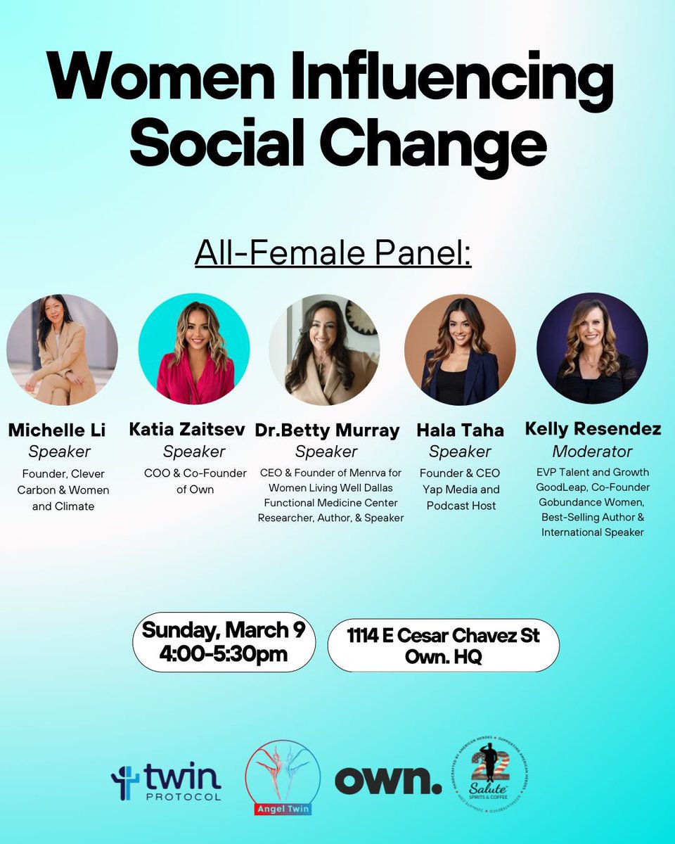 Michelle Li 💁🏻♀️🇺🇦 (@clevermimili) on Twitter photo Women influencing social change? Yes please! Join us on March 9! lu.ma/y7x0laj1 @iown_app
<a href="/twinprotocolAI/">Twin Protocol</a>
<a href="/katiazaitsev_/">Katia Zaitsev</a>
<a href="/22salutebevco/">22 Salute Spirits & Coffee</a>
<a href="/BeatboxBevs/">BeatBox🧃</a>
<a href="/billinman/">Bill Inman</a>
<a href="/KellyResendez/">Kelly Resendez</a>
<a href="/yapwithhala/">Hala Taha</a>
<a href="/CryptoVet_/">CryptoVet (Dr. Harry J. Malinski)</a>
#sxsw #sxsw2025 #WomenEmpowerment Women influencing social change? Yes please! Join us on March 9! lu.ma/y7x0laj1 @iown_app
<a href="/twinprotocolAI/">Twin Protocol</a>
<a href="/katiazaitsev_/">Katia Zaitsev</a>
<a href="/22salutebevco/">22 Salute Spirits & Coffee</a>
<a href="/BeatboxBevs/">BeatBox🧃</a>
<a href="/billinman/">Bill Inman</a>
<a href="/KellyResendez/">Kelly Resendez</a>
<a href="/yapwithhala/">Hala Taha</a>
<a href="/CryptoVet_/">CryptoVet (Dr. Harry J. Malinski)</a>
#sxsw #sxsw2025 #WomenEmpowerment