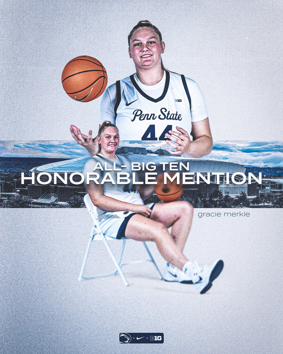 Penn State Women's Basketball (@pennstatewbb) on Twitter photo Capping off her first season with the Lady Lions with an All-Big Ten Honorable Mention 👏
#LionMentality x <a href="/GracieMerkle/">Gracie Merkle</a> Capping off her first season with the Lady Lions with an All-Big Ten Honorable Mention 👏
#LionMentality x <a href="/GracieMerkle/">Gracie Merkle</a>