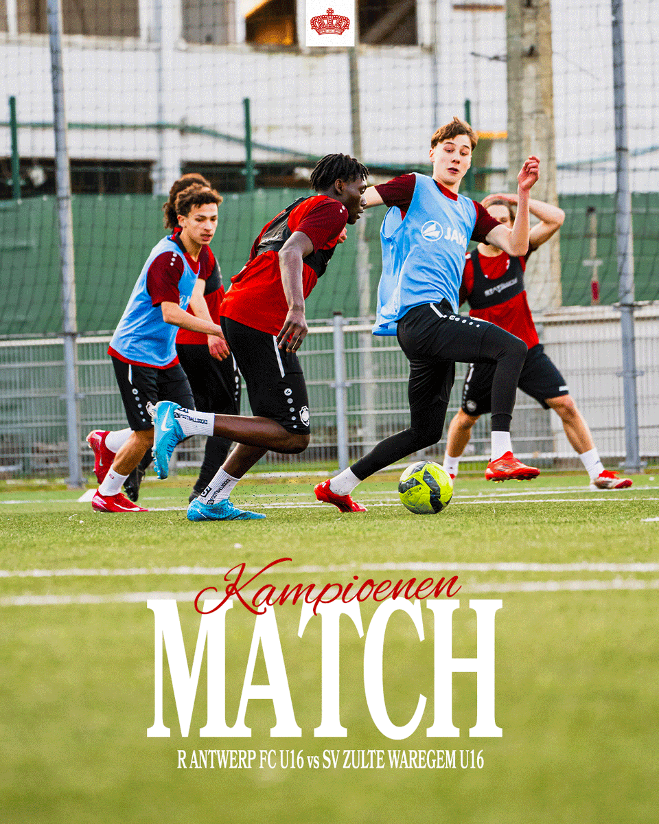 RAFC_academy_'s tweet photo. Onze U16 kan morgen voor het eerst in de geschiedenis van de RAFC Academy kampioen spelen in de Elite 1-reeks. Ze spelen op de Bosuilsite tegen Zulte Waregem! 🤞🔴⚪ https://t.co/yXylBIXGUD