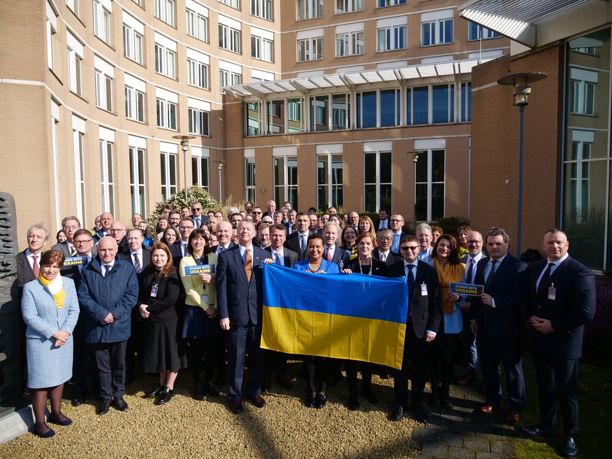 🇫🇷 #OIAC L’Ukraine peut compter sur notre soutien face à l’invasion illégale de la Russie, en violation du droit international.

🇬🇧 <a href="/OPCW/">OPCW</a> Ukraine can count on our support against Russia’s illegal invasion, violating international law.

#StandWithUkraine #EC108 <a href="/f_alabrune/">Alabrune François</a>