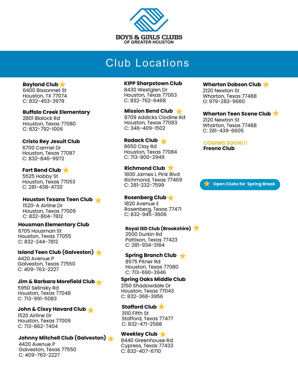 bgcghouston's tweet image. 🌟 Spring Break Camp is HERE! 🌟 Join us March 10-14, 8 AM - 6 PM for a week of fun, friends &amp;amp; adventure! 🏀🎨

Spots are limited! Sign up now: bgcgreaterhouston.my.site.com/portal

#SpringBreakCamp #BGCGH #GreatFuturesStartHere