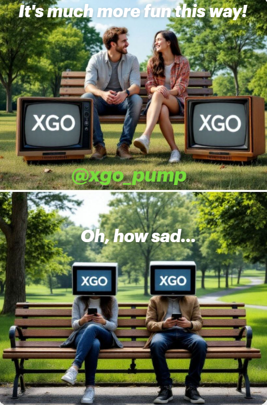 💞✨💞Is this what a date looks like to you?✨💞✨💞✨Forget about your gadgets and finally talk!💞✨💞✨
 <a href="/xgo_pump/">XGO</a> #XGO #DiamondHands #SOLANA #XGOArmy #SolanaMemes