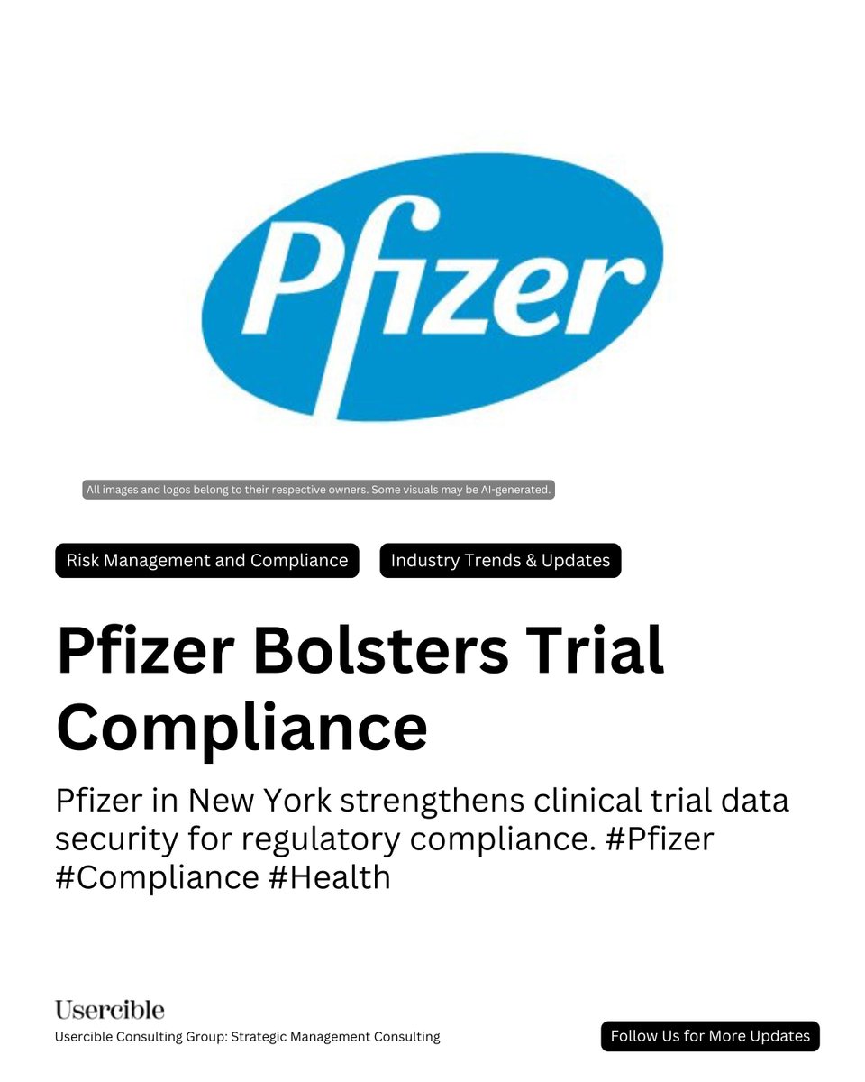 usercible's tweet photo. Pfizer Bolsters Trial Compliance: Pfizer in New York strengthens clinical trial data security for regulatory compliance. #Pfizer #Compliance #Health #Usercible https://t.co/Yhb5LoRgLi