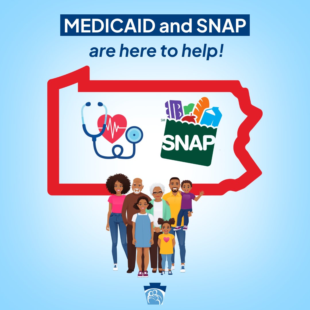 PAHumanServices's tweet image. As the federal government considers next steps on funding, please know that our programs and services have not changed – Medicaid and SNAP are here for you, and if you are covered by these programs, they are still here to help.