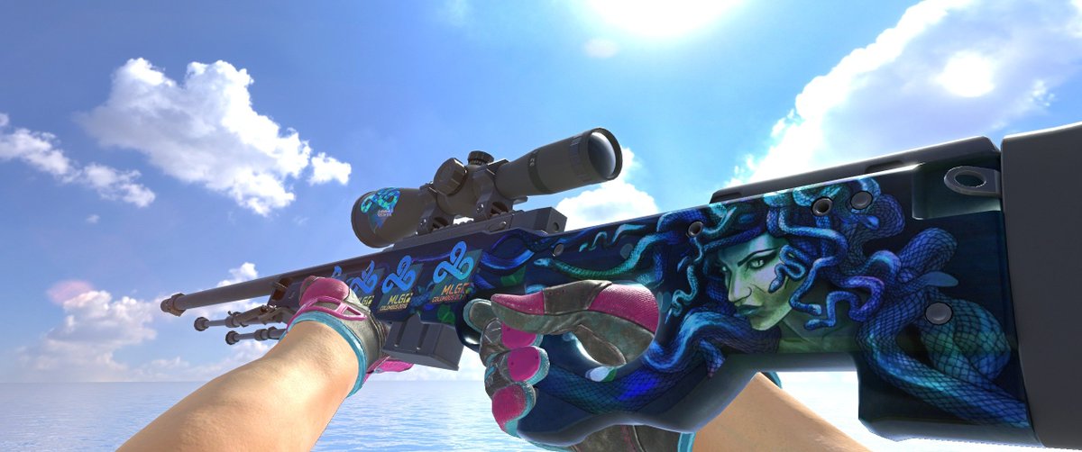 CS2Dark's tweet image. my first 1/1 😍 the only medusa with 4x MLG C9 Holo, bonus c9 2018 holo on the scope!
