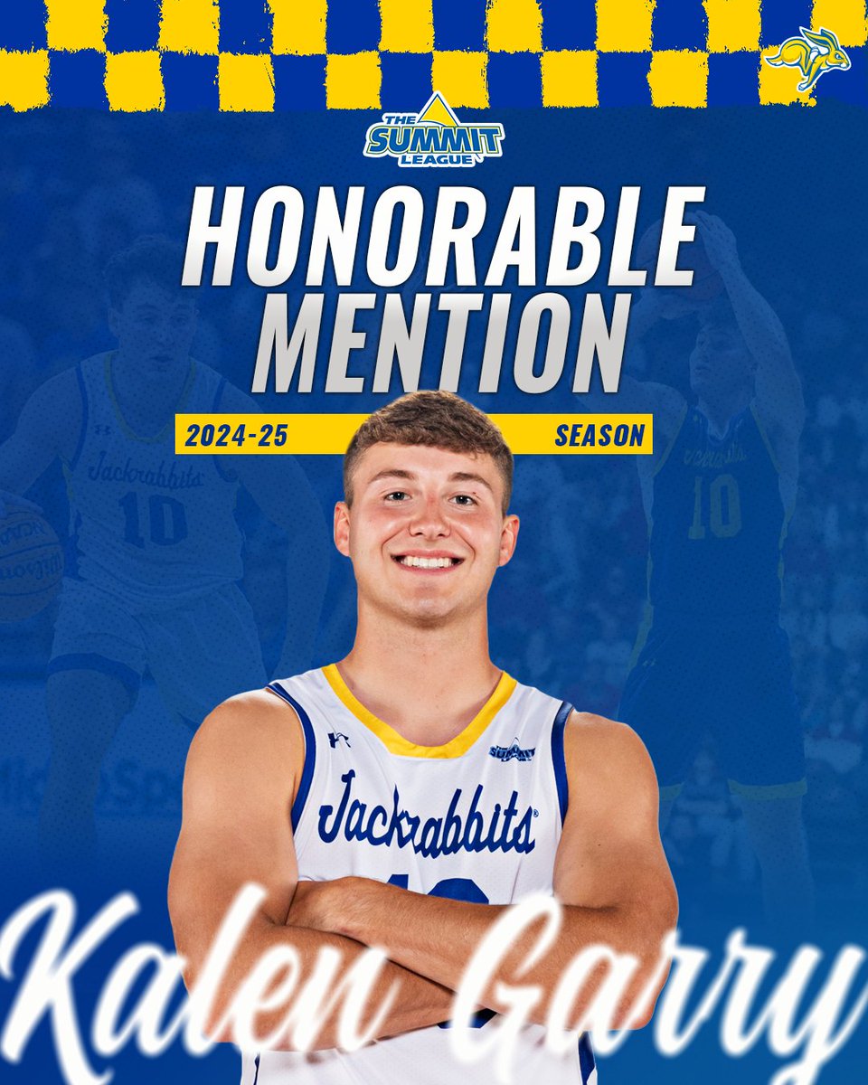 Jackrabbit Menβs Basketball (@gojacksmbb) on Twitter photo A solid sophomore campaign for <a href="/kalen_garry/">Kalen Garry</a> earns him some recognition from <a href="/TheSummitLeague/">The Summit League</a>!
#GoJacks π° A solid sophomore campaign for <a href="/kalen_garry/">Kalen Garry</a> earns him some recognition from <a href="/TheSummitLeague/">The Summit League</a>!
#GoJacks π°