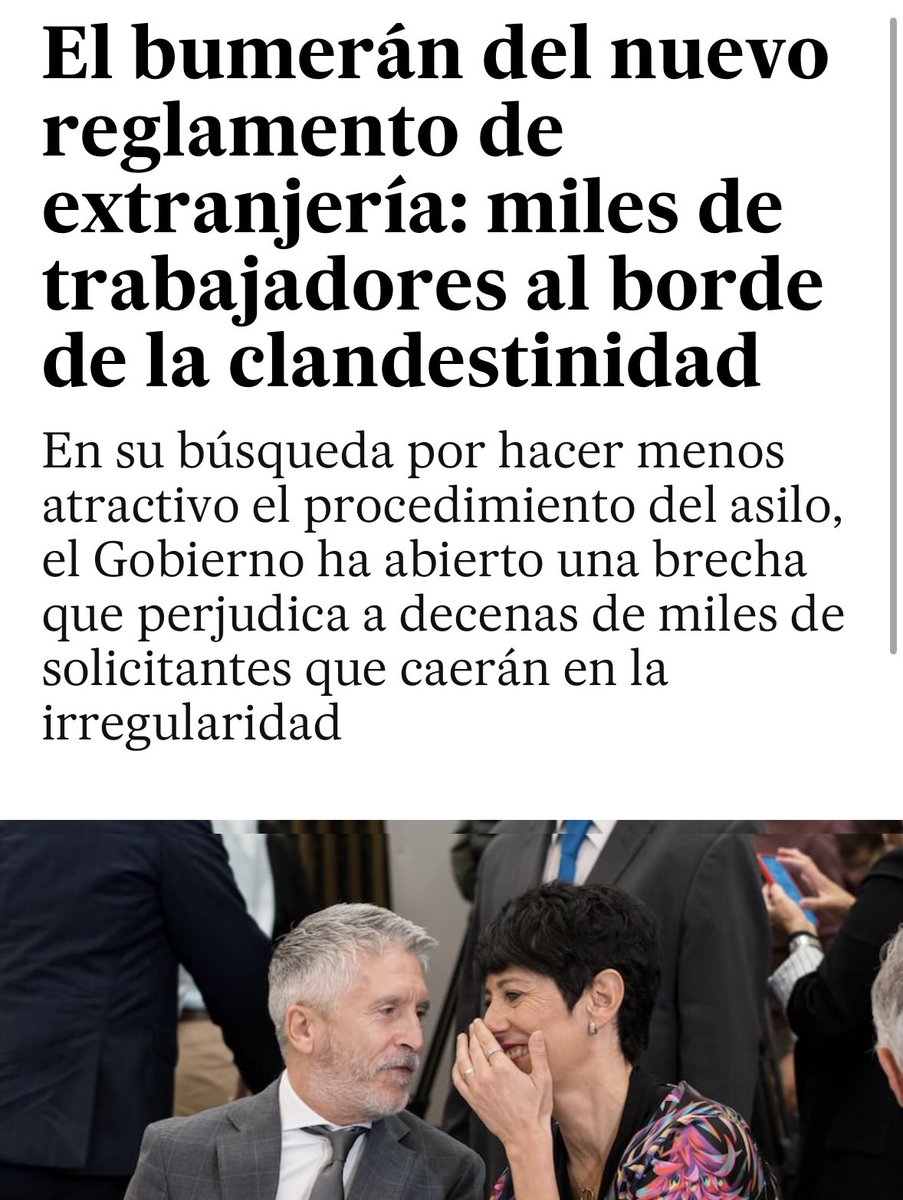 ⚫️El bumerán de que en España, nadie quiera reformar de verdad los requisitos del Arraigo.
Si la obtención de la autorización para trabajar solo estuviera sujeta a tener contrato de trabajo, este asunto estaría solucionado. 
Pero NADIE se atreve. 
#ReformaArraigoYa