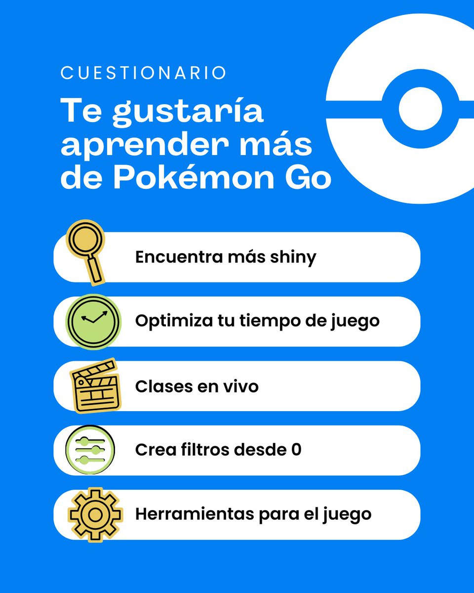 Amigos de X. Sobre todo los que juegan #PokemonGOApp me pueden ayudar a contestar este cuestionario. bit.ly/3EHwnk8   

Igual si me ayudan a compartir para que llegue a mas gente de la comunidad Pokémon. Gracias.