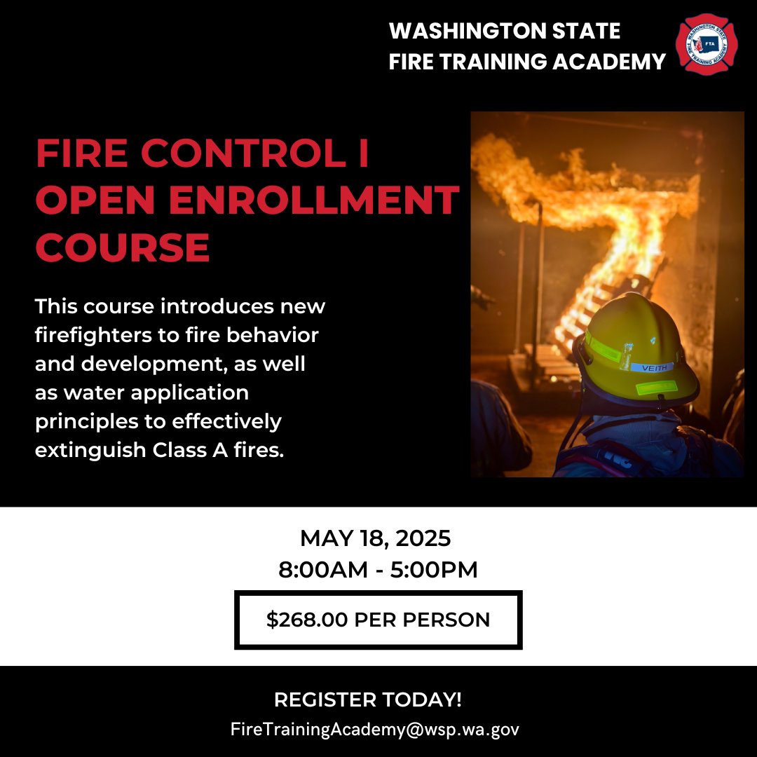 Join the #WAFTA for a Fire Control I Course! 
#WAFireAcademy