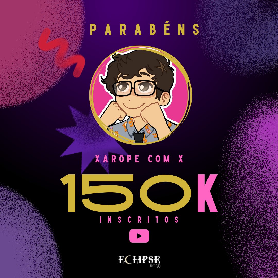 Eclipse Road (@eclipseroad) on Twitter photo Mais uma conquista para celebrar! 🚀🎉
O criador Xarope com X acaba de alcançar a incrível marca de 150 MIL inscritos no YouTube, e a família Eclipse Road não poderia estar mais orgulhosa! 💜✨
<a href="/xaropecomx/">xarope com x - Curso de Edição no Fixado</a> Mais uma conquista para celebrar! 🚀🎉
O criador Xarope com X acaba de alcançar a incrível marca de 150 MIL inscritos no YouTube, e a família Eclipse Road não poderia estar mais orgulhosa! 💜✨
<a href="/xaropecomx/">xarope com x - Curso de Edição no Fixado</a>