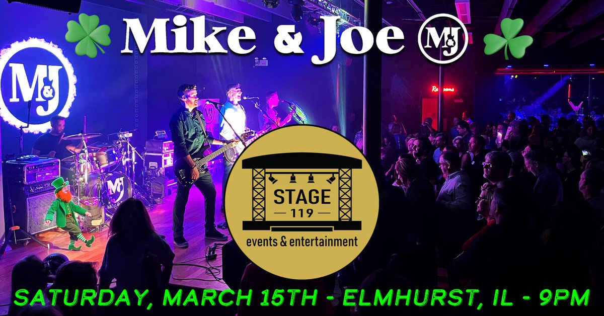 🔥🎸 St. Paddy’s Grand Finale! 🎸🔥

Closing out Saturday night at Stage 119 in Elmhurst! Get ready for an epic show! 🍀🎶

📍 119 Commerce Ave, Elmhurst, IL
⏰ 9PM – 11PM
Let’s go out with a bang! 🍻☘️ #StPatricksDay #LiveMusic #SeeYouAtStage119