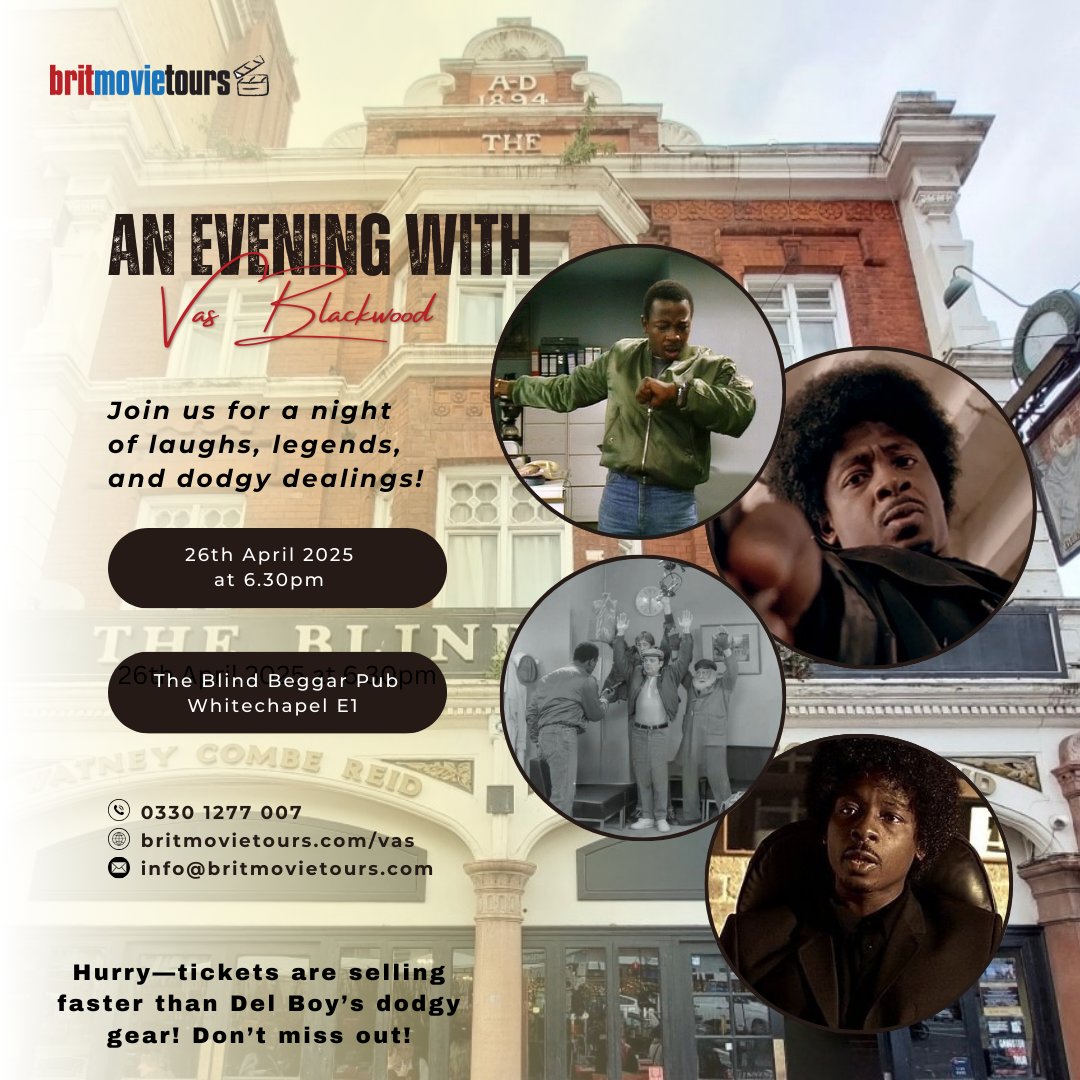 See you there. #VasBlackwood #OnlyFoolsAndHorses #LockStock #LondonEvents #TheBlindBeggarPub #BritMovieTours