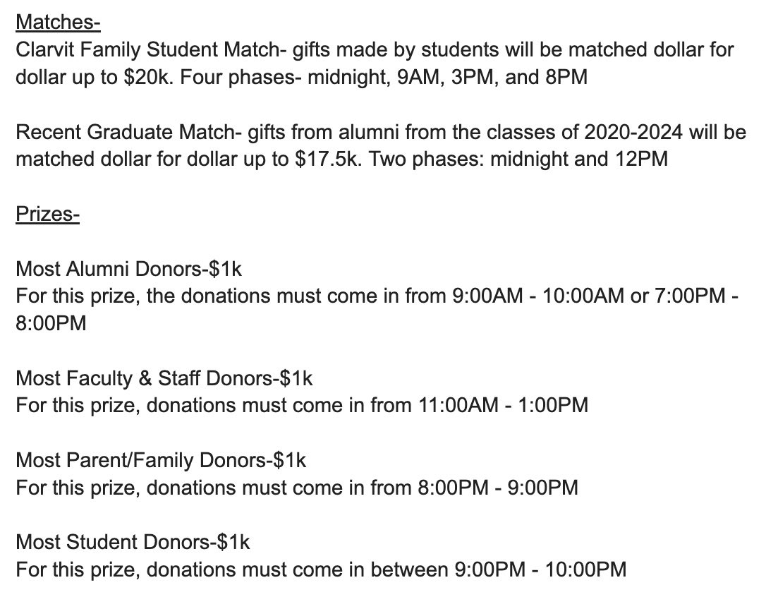 Giving Day is TOMORROW! Please consider donating tomorrow to help support the team and its future! We appreciate and thank all of our supporters! There are also special matches and prizes, which are listed below. The Maryland Giving Day website link is in our bio.