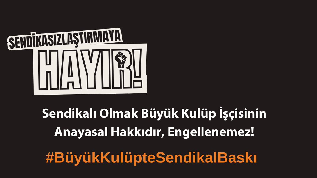 #BüyükKulüpteSendikalBaskı

Sendikalı Olmak ÖZGÜRLÜKTÜR …

İşçinin Özgürlüğünü ALMAYIN !!!