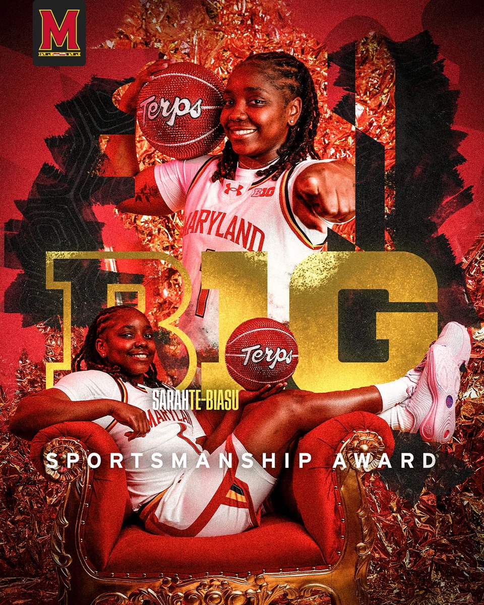 Maryland Women’s Basketball (@terpswbb) on Twitter photo Congrats to Sarah Te-Biasu for earning a Big Ten Sportsmanship Award 🙌
<a href="/sarah_tb1/">Sarah Te-biasu</a> x #faMily 🐢 Congrats to Sarah Te-Biasu for earning a Big Ten Sportsmanship Award 🙌
<a href="/sarah_tb1/">Sarah Te-biasu</a> x #faMily 🐢