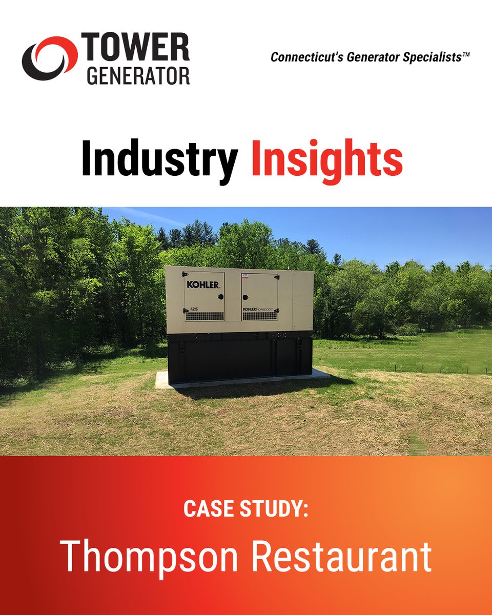 TowerGenerator's tweet image. When this Thompson restaurant needed backup power, Tower Generator delivered! With a 125kW diesel generator and 600-amp transfer switch, guests can enjoy their experience, even during an outage. Plus, emergency power keeps food fresh. Learn more: hubs.ly/Q038SQ_T0