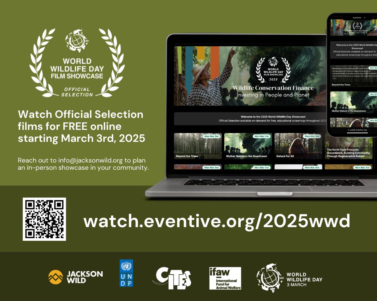 BEYOND THE TREES—a film abt PFT's innovative work— has been selected for the 2025 World Wildlife Day Film Showcase! 🎉 This year’s theme highlights the power of Wildlife Conservation Finance: Investing in People and Planet. Stream BTT now: watch.eventive.org/wwd2025