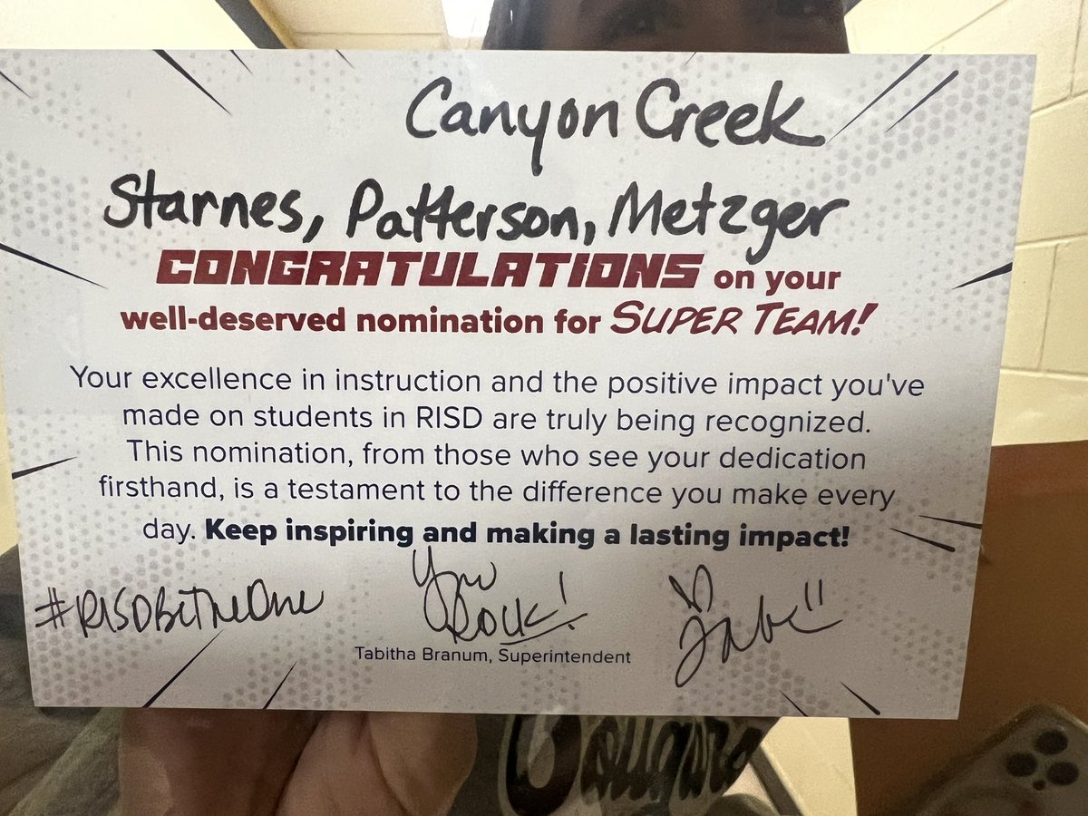 Cassie Starnes (@starnesscholars) on Twitter photo Thank you so much, <a href="/IamBranum/">Tabitha Branum</a>!!
I am so proud and fortunate to be apart of this SUPER team! ✨💜🫶🏼
<a href="/canyoncreekrisd/">Canyon Creek Elementary</a> <a href="/gwenmetzger4/">Gwen Metzger</a> <a href="/CCEPRINCIPALJEN/">Jen Martin</a>
#4thgradeROCKS Thank you so much, <a href="/IamBranum/">Tabitha Branum</a>!!
I am so proud and fortunate to be apart of this SUPER team! ✨💜🫶🏼
<a href="/canyoncreekrisd/">Canyon Creek Elementary</a> <a href="/gwenmetzger4/">Gwen Metzger</a> <a href="/CCEPRINCIPALJEN/">Jen Martin</a>
#4thgradeROCKS