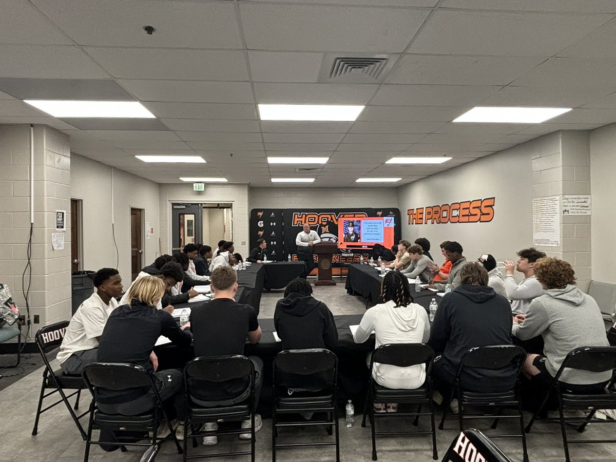 Coach English (@coachcenglish) on Twitter photo 1st meeting for our 2025 Football Leadership Council. <a href="/BucsFootball/">Hoover Bucs Football</a>
#equippingLeaders🏈⚫️🏴☠️🟠
Thank you to our speaker <a href="/WestPoint_USMA/">U.S. Military Academy at West Point</a> grad Joel Jamison for his service and wisdom.
#Connected 1st meeting for our 2025 Football Leadership Council. <a href="/BucsFootball/">Hoover Bucs Football</a>
#equippingLeaders🏈⚫️🏴☠️🟠
Thank you to our speaker <a href="/WestPoint_USMA/">U.S. Military Academy at West Point</a> grad Joel Jamison for his service and wisdom.
#Connected