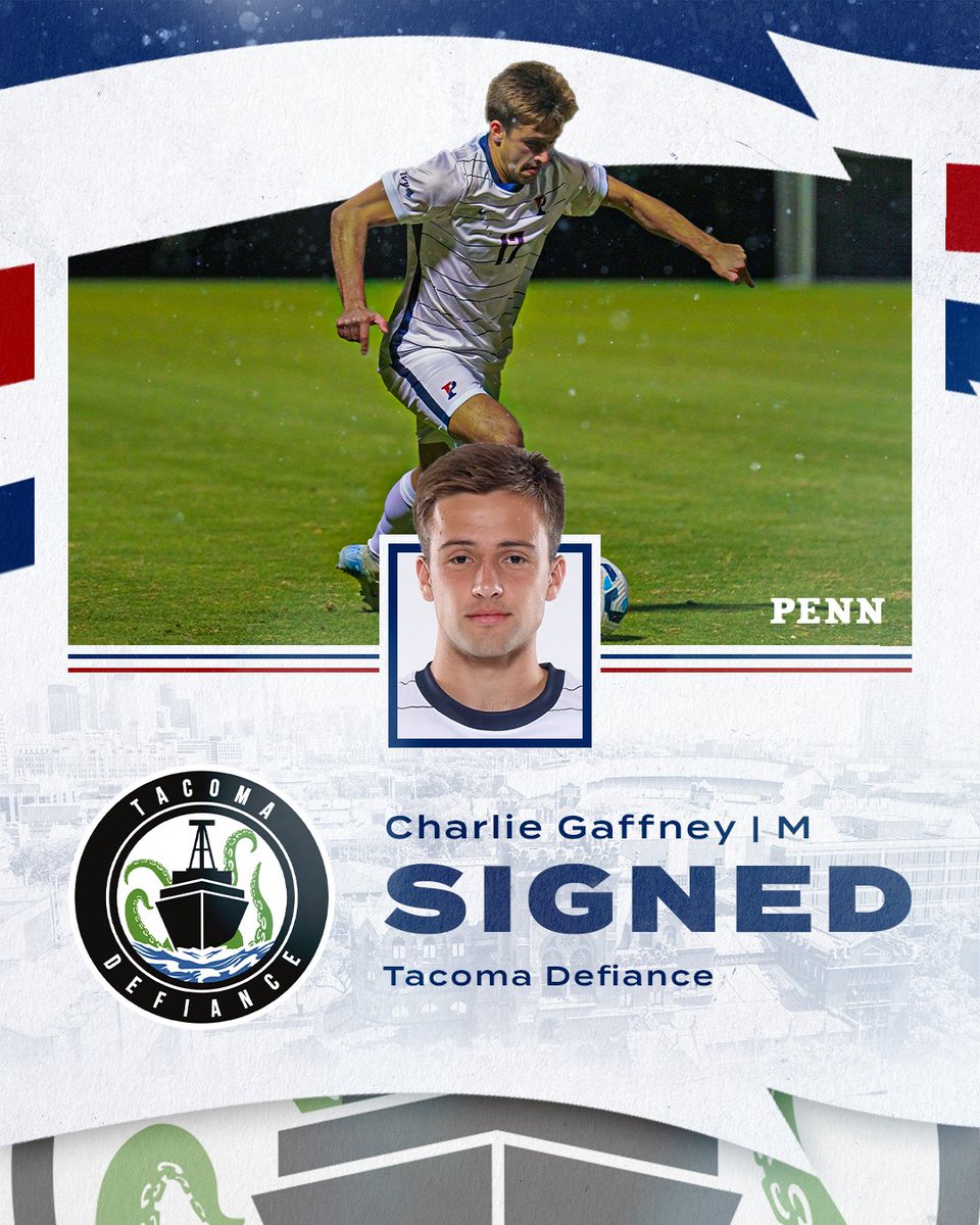 Penn Men's Soccer (@pennmsoccer) on Twitter photo 𝙎𝙞𝙜𝙣𝙚𝙙 ✍️
Congrats to <a href="/CharlieGaff38/">Charlie Gaffney</a> on inking a deal with the <a href="/TACdefiance/">Tacoma Defiance</a>‼️
#FightOnPenn🔴🔵⚽️ 𝙎𝙞𝙜𝙣𝙚𝙙 ✍️
Congrats to <a href="/CharlieGaff38/">Charlie Gaffney</a> on inking a deal with the <a href="/TACdefiance/">Tacoma Defiance</a>‼️
#FightOnPenn🔴🔵⚽️