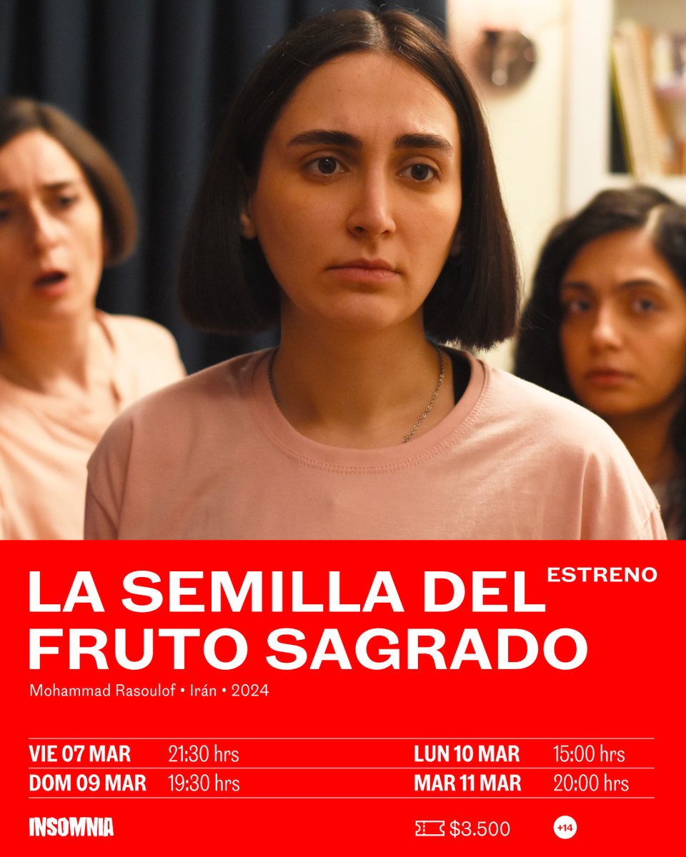 🎥​Estreno: “La semilla del fruto sagrado” de Mohammad Rasoulof🇮🇷​🇩🇪​

👉​Filmado bajo completo secreto, este galardonado thriller fue nominado al Oscar a Mejor Película Internacional.

🎟️ Entradas a la venta en boletería y en insomnia.tickd.cl