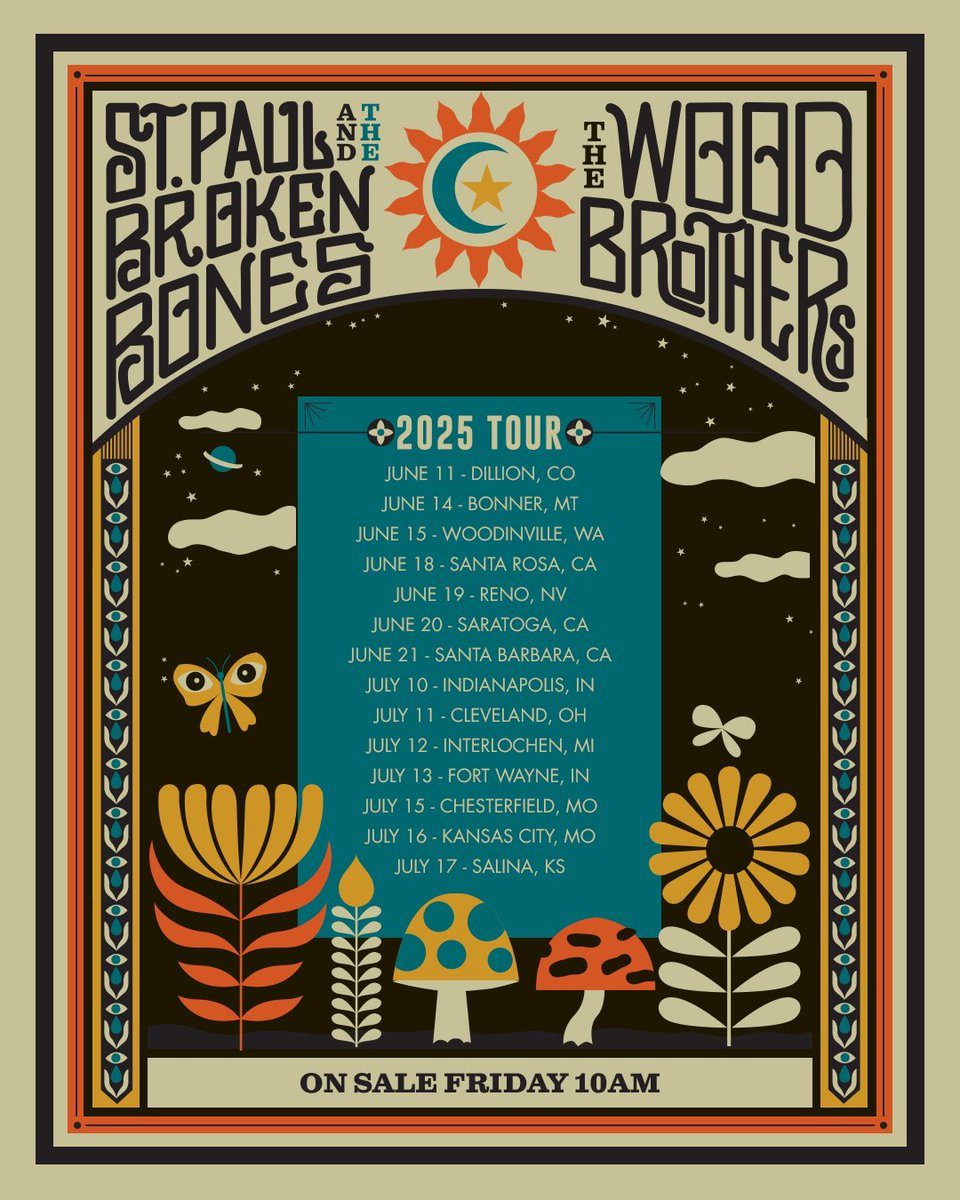 The Wood Brothers (@thewoodbrothers) on Twitter photo We’re excited to be heading out on the road this summer with <a href="/StP_BrokenBones/">St. Paul & The Broken Bones</a> and special guests <a href="/guitar_yaz/">Yasmin Williams</a> & <a href="/cececoakley/">Cece Coakley</a>! 🧡
Tickets available Friday, March 7th at 10am local. Info at thewoodbros.com/tour. We’re excited to be heading out on the road this summer with <a href="/StP_BrokenBones/">St. Paul & The Broken Bones</a> and special guests <a href="/guitar_yaz/">Yasmin Williams</a> & <a href="/cececoakley/">Cece Coakley</a>! 🧡
Tickets available Friday, March 7th at 10am local. Info at thewoodbros.com/tour.