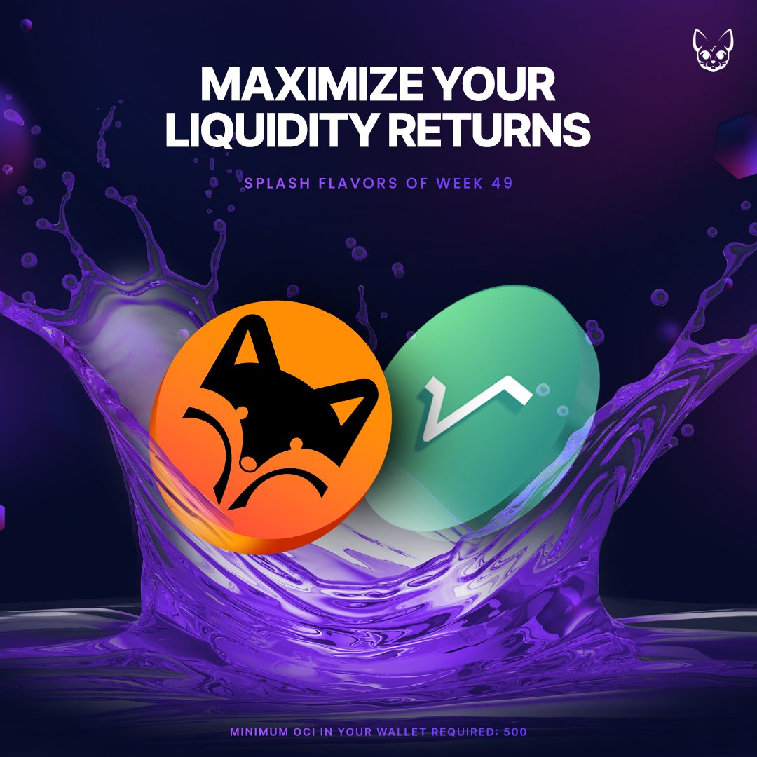 ... 2/2
Prepare for a nice Community SPLASH bonus 🤗
Get a share of 5,000 JWLXRD &amp; 25,000 MOX.

Dive in now at ociswap.com/splash 🌊

‼️ Only liquidity in the new Ociswap Pool V2 and Ociswap Precision Pool V2 is eligible for SPLASH.