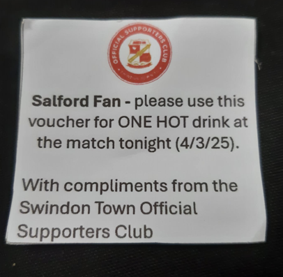 <a href="/SalfordCityFC/">Salford City FC</a> fans hope you enjoyed your complimentary hot drink, safe journey home <a href="/Official_STFC/">Swindon Town Football Club</a> #stfc