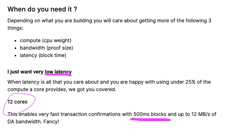 When it comes to User Experience, low latency is everything!

Now elastic scaling - the final piece of Polkadot 2.0 - offers yet another path toward half-second blocktimes.

Need 500ms blocks? Just BURN enough DOT to use TWELVE cores!