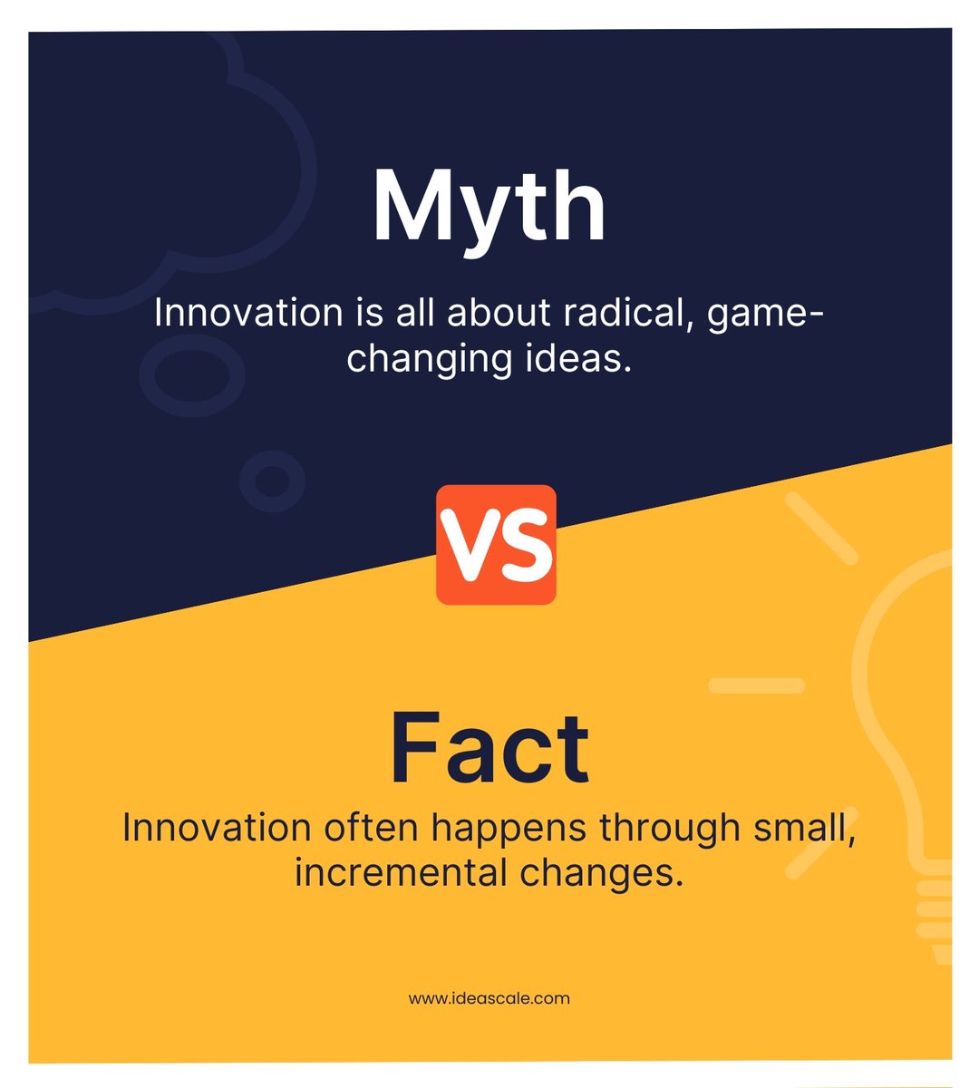 ideascale's tweet image. ✅ Fact: 62% of companies succeed through small, incremental improvements (McKinsey).

Which innovation approach works for you?
🔸 Radical Change
🔸 Incremental Progress
💬 Let us know!

#ContinuousInnovation #Innoavtion