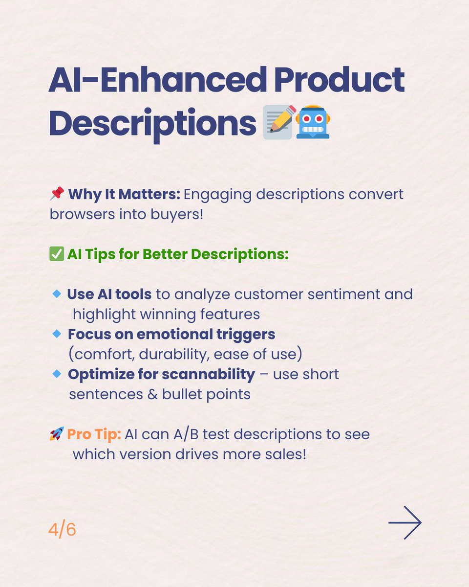 amz_optimized's tweet image. Optimizing Product Listings with AI 
Swipe through to learn how AI can help you create high-converting Amazon product listings!
What’s your biggest challenge with listing optimization?  
#AmazonAI #ProductListings #AmazonOptimization #AIforSellers #AmazonFBA