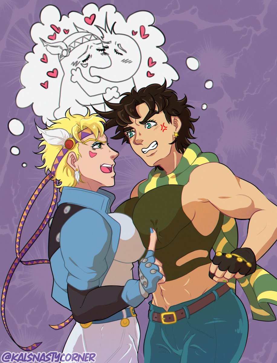 kalxart's tweet photo. the girls are fighting 😳

week 4 of #cjcmonth2025: genderbending (better late than never lol)

#caejose #jjba https://t.co/iiDLQEuivA