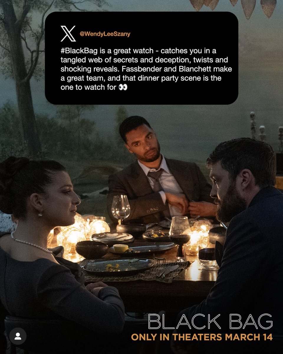 NicoleBdorf's tweet image. #BlackBag arrives in theaters March 14th: buy a ticket &amp;amp; go watch it!

#Soderbergh #Film #Movie #ComingSoon
#RegeJeanPage #MarisaAbela #TomBurke