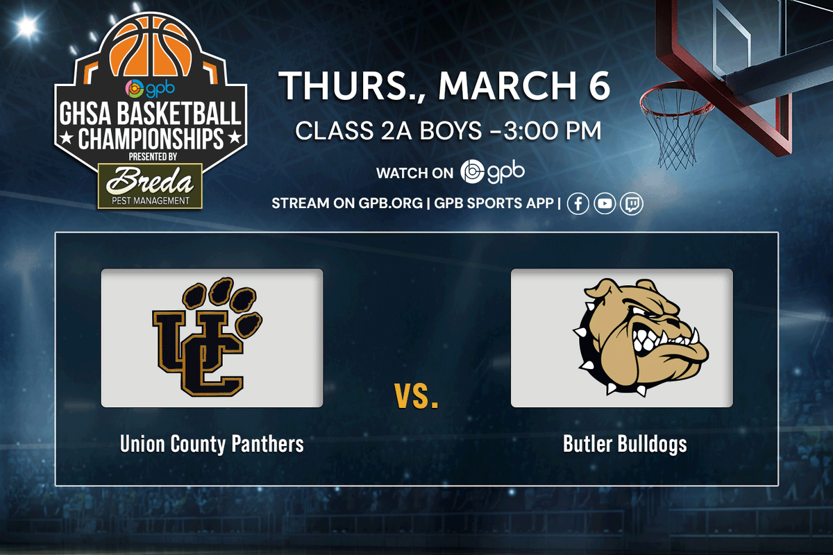 GPB Sports (@gpbsports) on Twitter photo 2A Boys 🏀: <a href="/ucpanthersbball/">Union County Men’s Basketball</a> vs. <a href="/TheLump_MBB/">Butler High School Men’s Basketball</a>
Web: bit.ly/3DkYEfZ
Facebook: bit.ly/3DkU15z
YouTube: bit.ly/3QEa6q9
Twitch: bit.ly/40MEKRU 2A Boys 🏀: <a href="/ucpanthersbball/">Union County Men’s Basketball</a> vs. <a href="/TheLump_MBB/">Butler High School Men’s Basketball</a>
Web: bit.ly/3DkYEfZ
Facebook: bit.ly/3DkU15z
YouTube: bit.ly/3QEa6q9
Twitch: bit.ly/40MEKRU