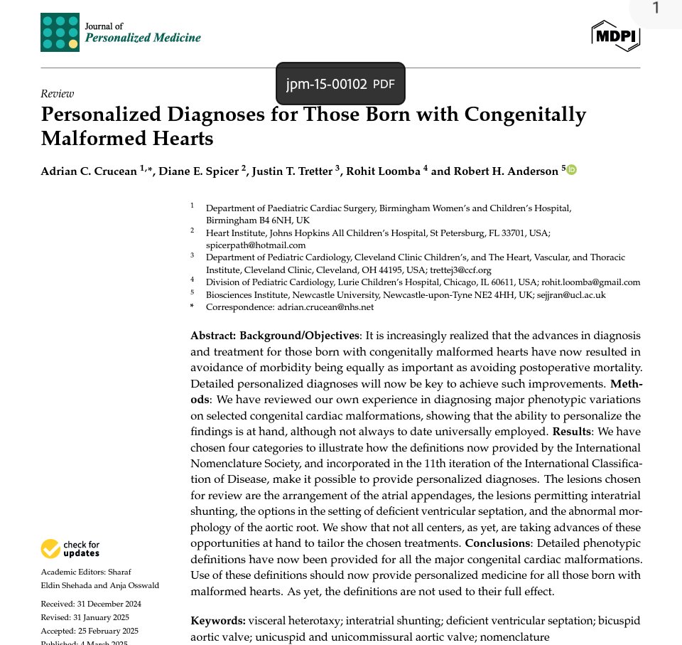 Rohit loomba (@loomba_rohit) on Twitter photo The importance of using segmental sequential analysis vs eponyms to describe specific #hearts. Leads to better communication and understanding!
mdpi.com/2075-4426/15/3…
#cardiology #pedsicu #pedscicu #pediatrics #anatomy #pathology #heart #medicine #meded <a href="/JustinTretterMD/">Justin T. Tretter, MD</a> The importance of using segmental sequential analysis vs eponyms to describe specific #hearts. Leads to better communication and understanding!
mdpi.com/2075-4426/15/3…
#cardiology #pedsicu #pedscicu #pediatrics #anatomy #pathology #heart #medicine #meded <a href="/JustinTretterMD/">Justin T. Tretter, MD</a>
