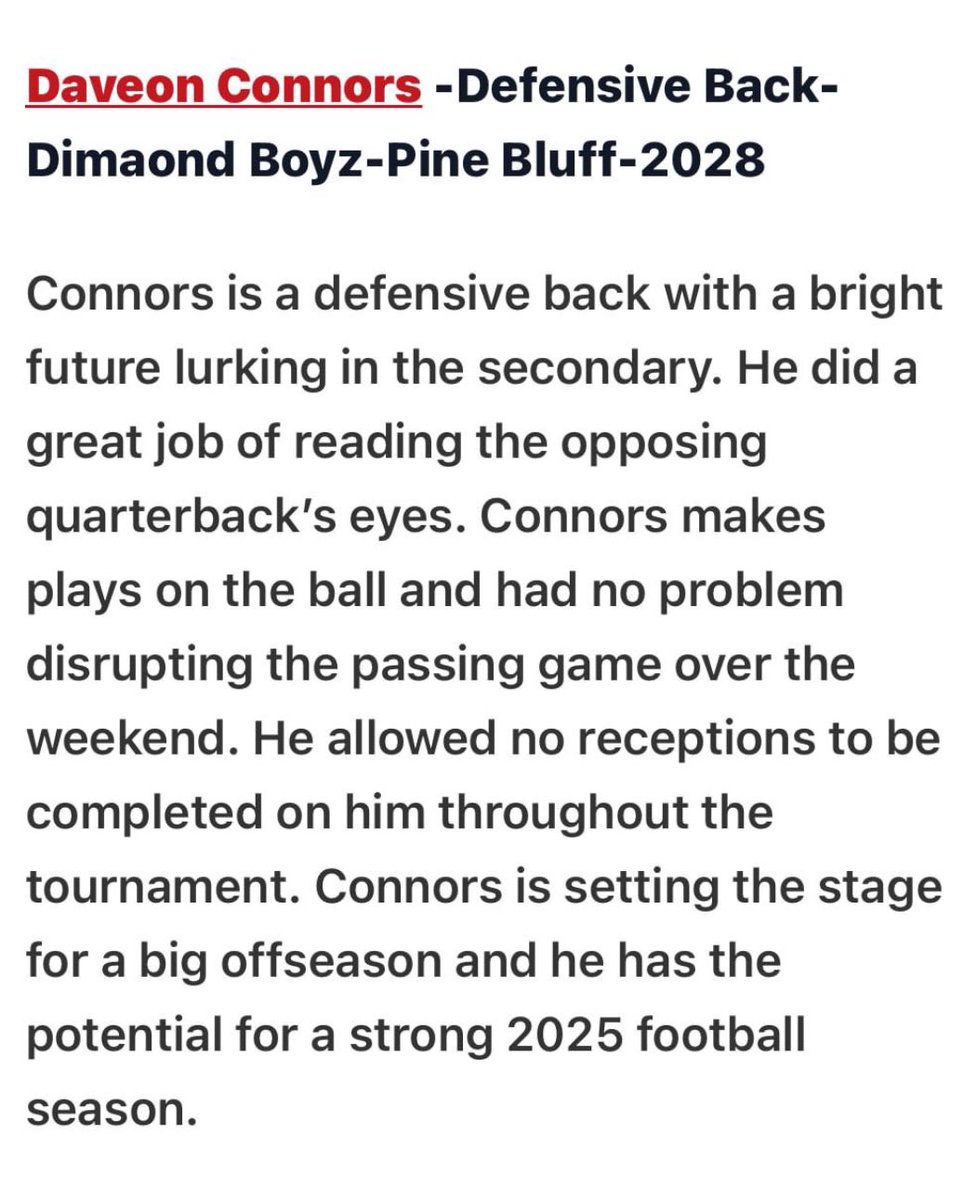 blessed Much more to come going to put in work daily the grind won’t never stop thank you for the article <a href="/tctabler/">PrepRedZoneTom Tabler</a>  much love 

<a href="/Diamondboyz7v7/">ArkDiamondBoyz7v7</a> <a href="/PrepRedzoneAR/">Prep Redzone Arkansas</a> <a href="/PrepRedzone/">Prep Redzone 🏈</a> <a href="/PrepRedzoneNext/">Prep Redzone 𝙉𝙀𝙓𝙏 🏈</a> <a href="/CoachBHood/">Braden Hood</a> <a href="/SHBearsFB/">Sylvan Hills Football</a>