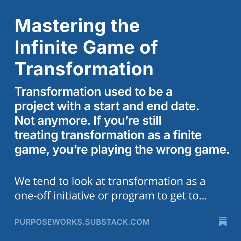 In the latest edition of our newsletter, #designingwork, we explore how leaders can master the art of transformation. #fixingwork #purposeworks #levelup
purposeworks.substack.com/p/mastering-th…