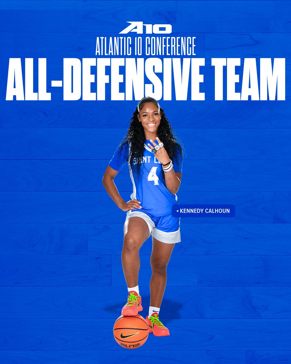 Saint Louis WBB (@saintlouiswbb) on Twitter photo For the second season in a row, Kennedy Calhoun is member of the <a href="/A10WBB/">Atlantic 10 WBB</a> All-Defensive Team! For the second season in a row, Kennedy Calhoun is member of the <a href="/A10WBB/">Atlantic 10 WBB</a> All-Defensive Team!