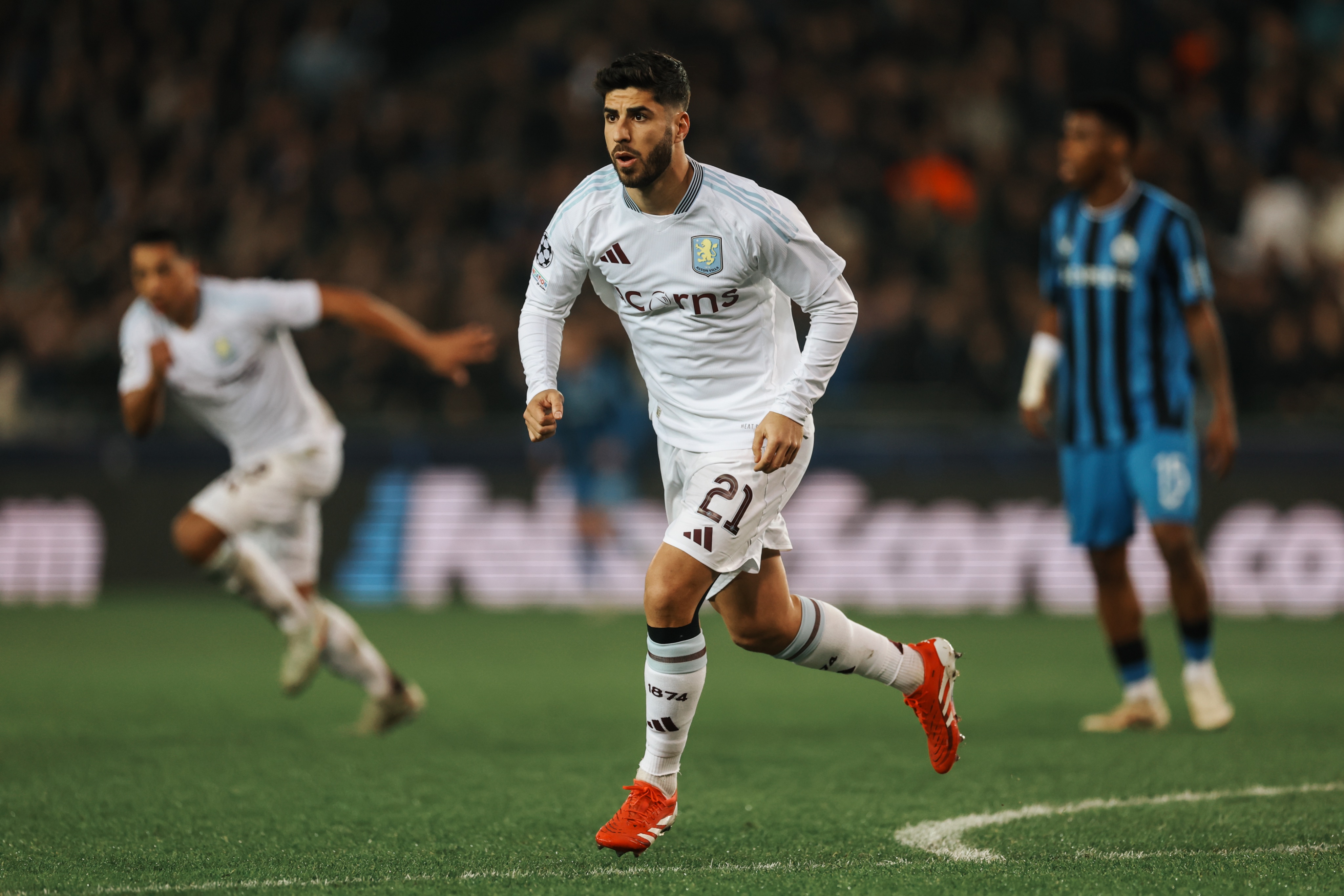Marco Asensio, durante el Brujas-Aston Villa (Foto: AVFC).