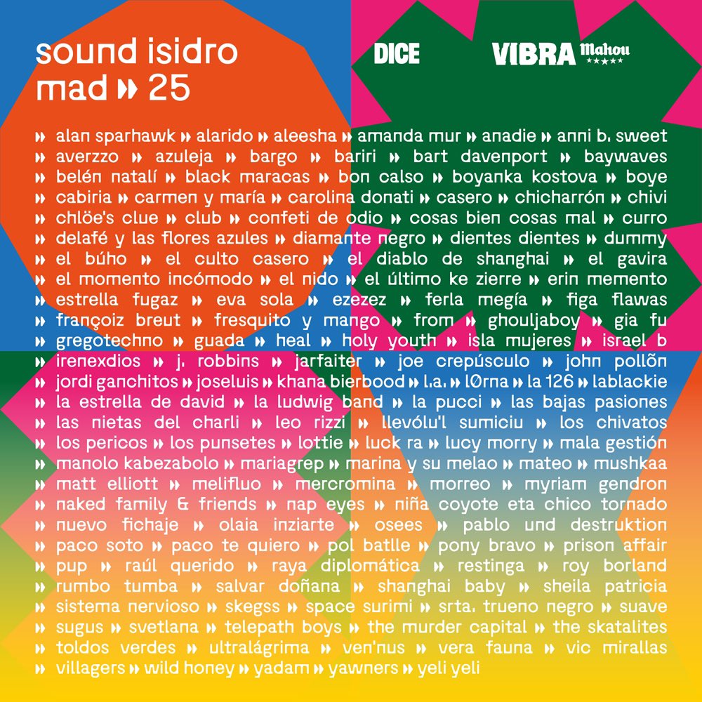 Cerrado el amplio cartel del <a href="/soundisidro/">Sound Isidro</a> Madrid con <a href="/lospunsetes/">Los Punsetes</a> <a href="/confetideodio/">Confeti de Odio</a> <a href="/DFAmusic/">Delafé y Las Flores Azules</a> <a href="/pablodestruye/">Pablo Und Destruktion</a> <a href="/VeraFauna/">Vera Fauna</a> <a href="/boyankakostova/">BOYANKAKOSTOVA</a> <a href="/Melifluoband/">MELIFLUO</a> <a href="/ponybravo/">Pony Bravo</a> y muchos más, info:conciertospormadrid.com/conciertos-des…