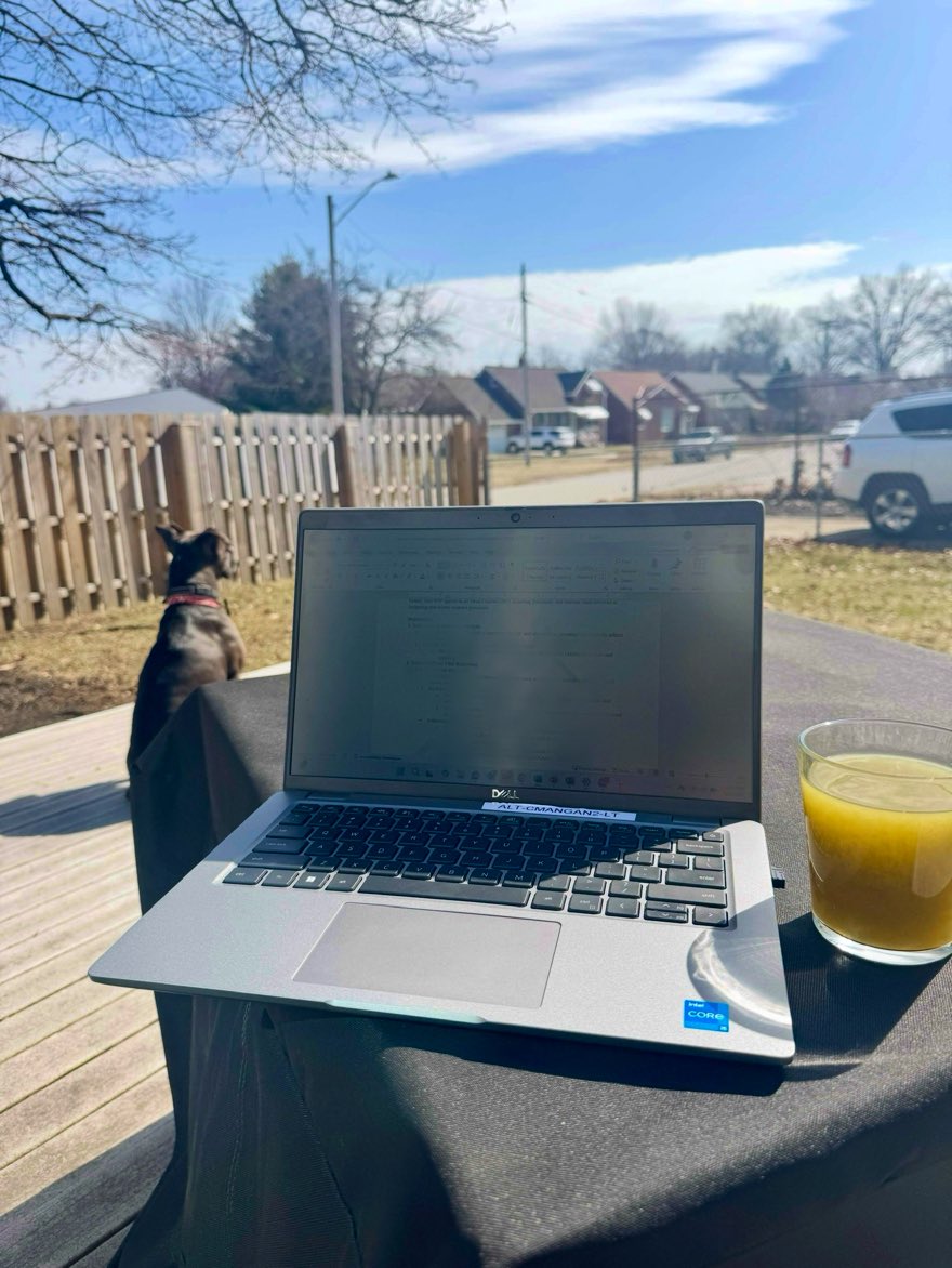 Nearly 60° and sunny in Cleveland calls for an outside office.