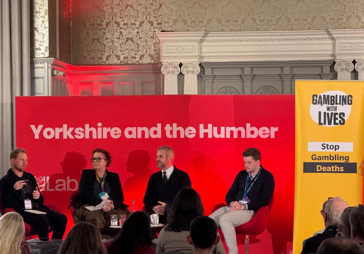 Gambling with Lives (@gamblewithlives) on Twitter photo Great to be at the <a href="/UKLabour/">The Labour Party</a> Yorkshire & Humber conference this weekend
Thanks to the ministers, MPs, & members who spoke with us & attended our fringe event
Special thanks to panellists <a href="/olivercoppard/">Oliver Coppard</a>, Dr Josh Marvin, Liz Ritchie & @James__Grimes
#StopGamblingSuicides Great to be at the <a href="/UKLabour/">The Labour Party</a> Yorkshire & Humber conference this weekend
Thanks to the ministers, MPs, & members who spoke with us & attended our fringe event
Special thanks to panellists <a href="/olivercoppard/">Oliver Coppard</a>, Dr Josh Marvin, Liz Ritchie & @James__Grimes
#StopGamblingSuicides